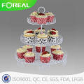 Metal Wire White Coating 3-Tiers Birthday Dessert Plate